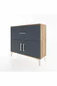 Commode Arges à une étagère, un tiroir et deux portes en pin-anthracite