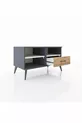 Commode Hyperion 2 étagères avec un tiroir Anthracite-Pierre de lune/Merisiers