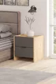 Comodino Sadem a 2 cassetti in Pino Atlantico/Antracite con ampio spazio di archiviazione Design moderno (, cm)
