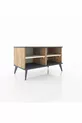 Commode Hyperion 2 étagères Pin-Anthracite/Gris Pierre