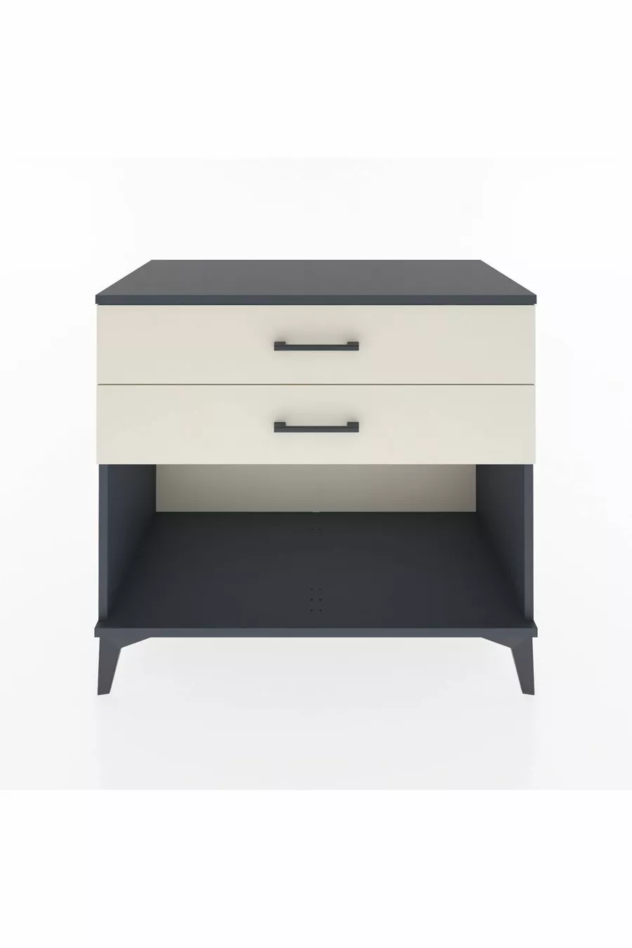 Commode Hyperion à 2 tiroirs Anthracite-Pierre de lune
