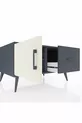 Comò Kronos con un ripiano, un cassetto e una porta, Antracite-Ghiaia/Antracite