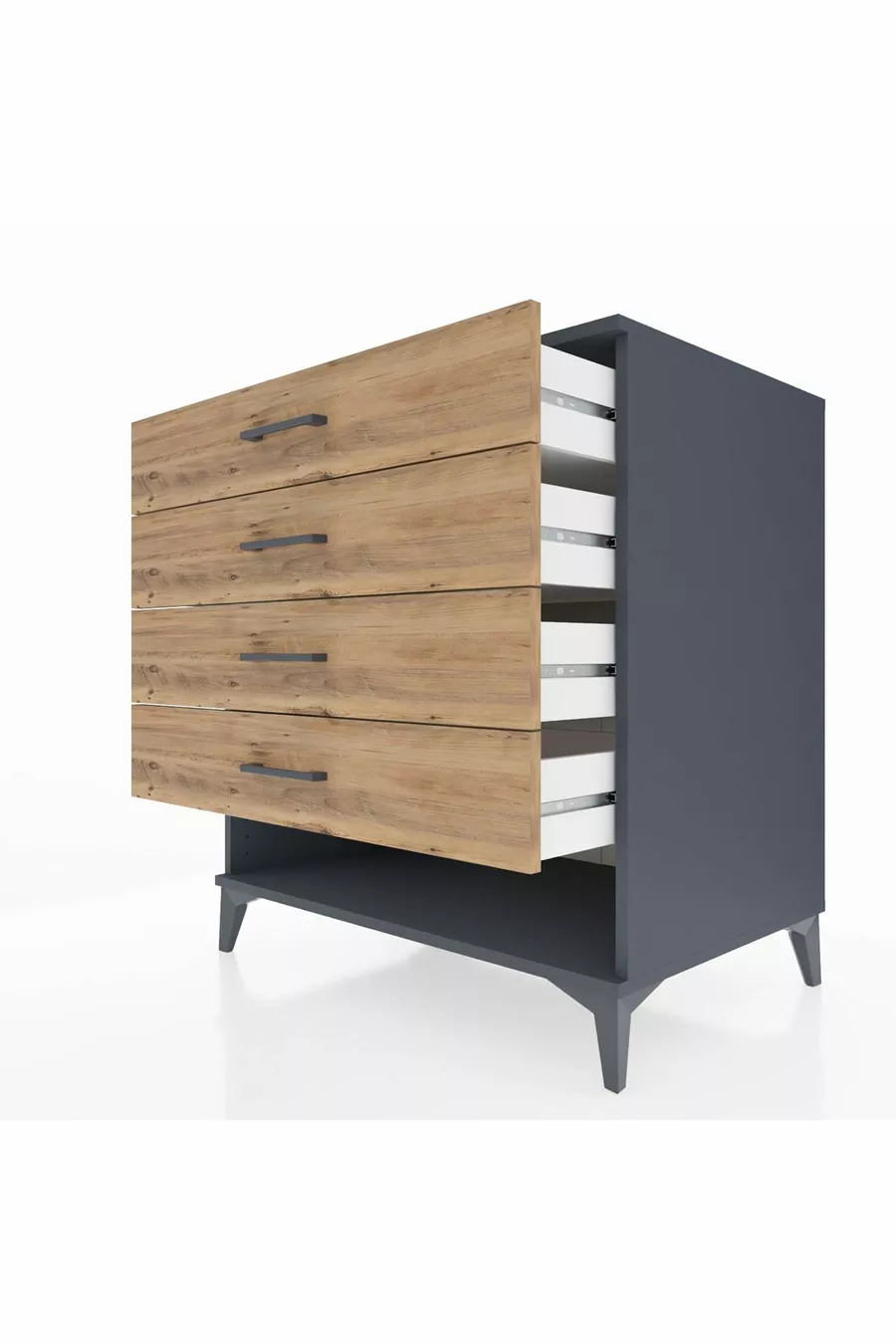 Commode Kronos 4 tiroirs Anthracite-Pin