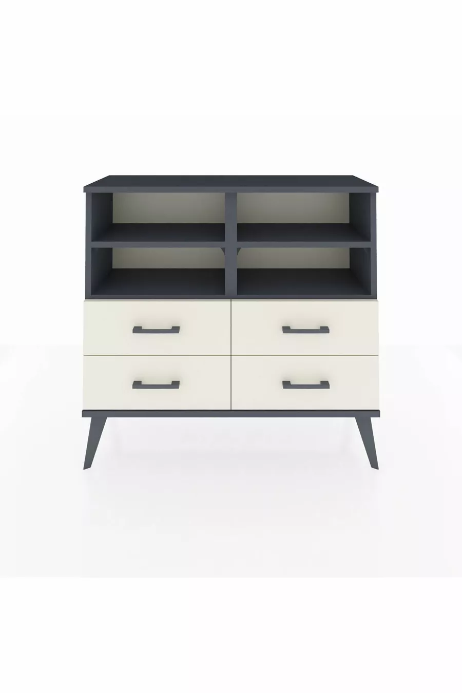 Arges Dresser 4 Shelves 4 Drawers Anthracite-Anthracite/Moonstone