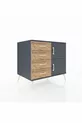 Kronos Dresser Single Shelf 4 Drawers 2 Doors Anthracite-Anthracite/Pine