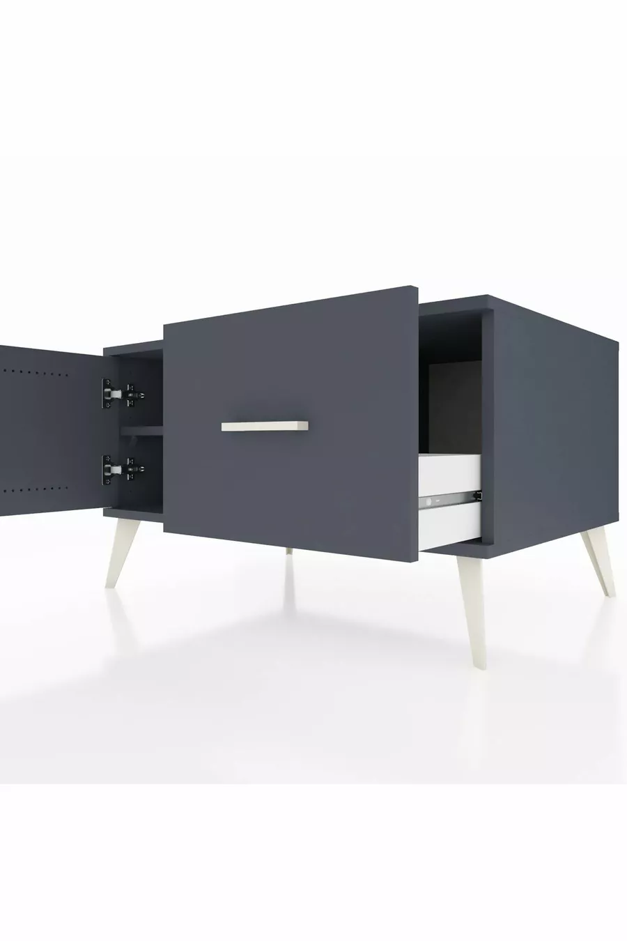 Kronos Dresser Single Shelf Single Drawer Single Door Anthracite-Anthracite
