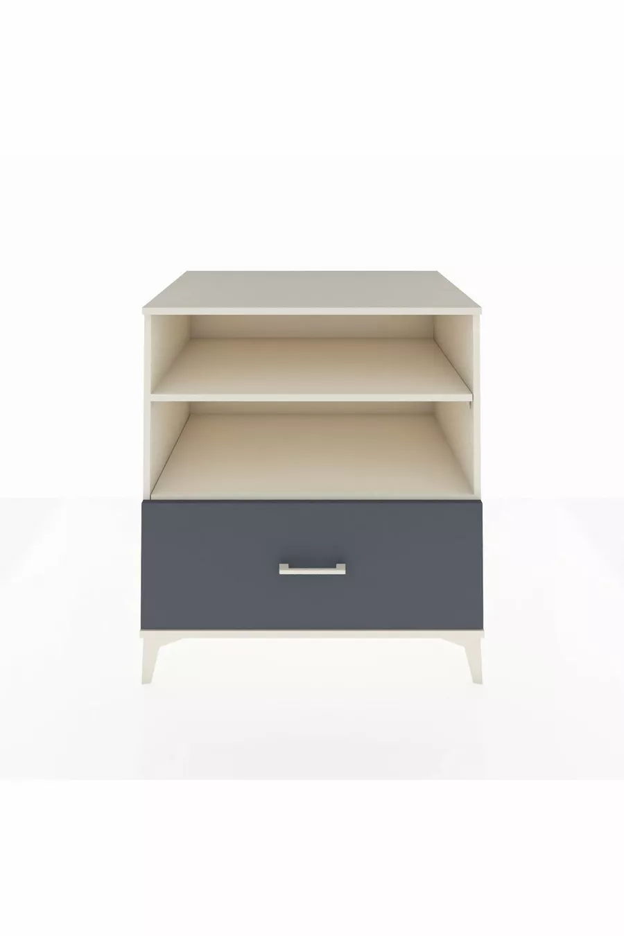 Commode Kronos avec 2 étagères et 1 tiroir Mésolithique-Anthracite