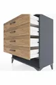 Commode Hyperion 4 tiroirs Anthracite-Sapin
