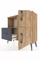 Commode Arges avec 2 étagères, 1 tiroir, 2 portes, en pin/charbon