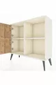 Commode Arges à 2 étagères et 2 portes, couleur Pierre de Lune-Pin/Pierre de Lune