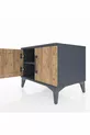 Table de chevet Hyperion à une étagère et deux portes Anthracite-Pin