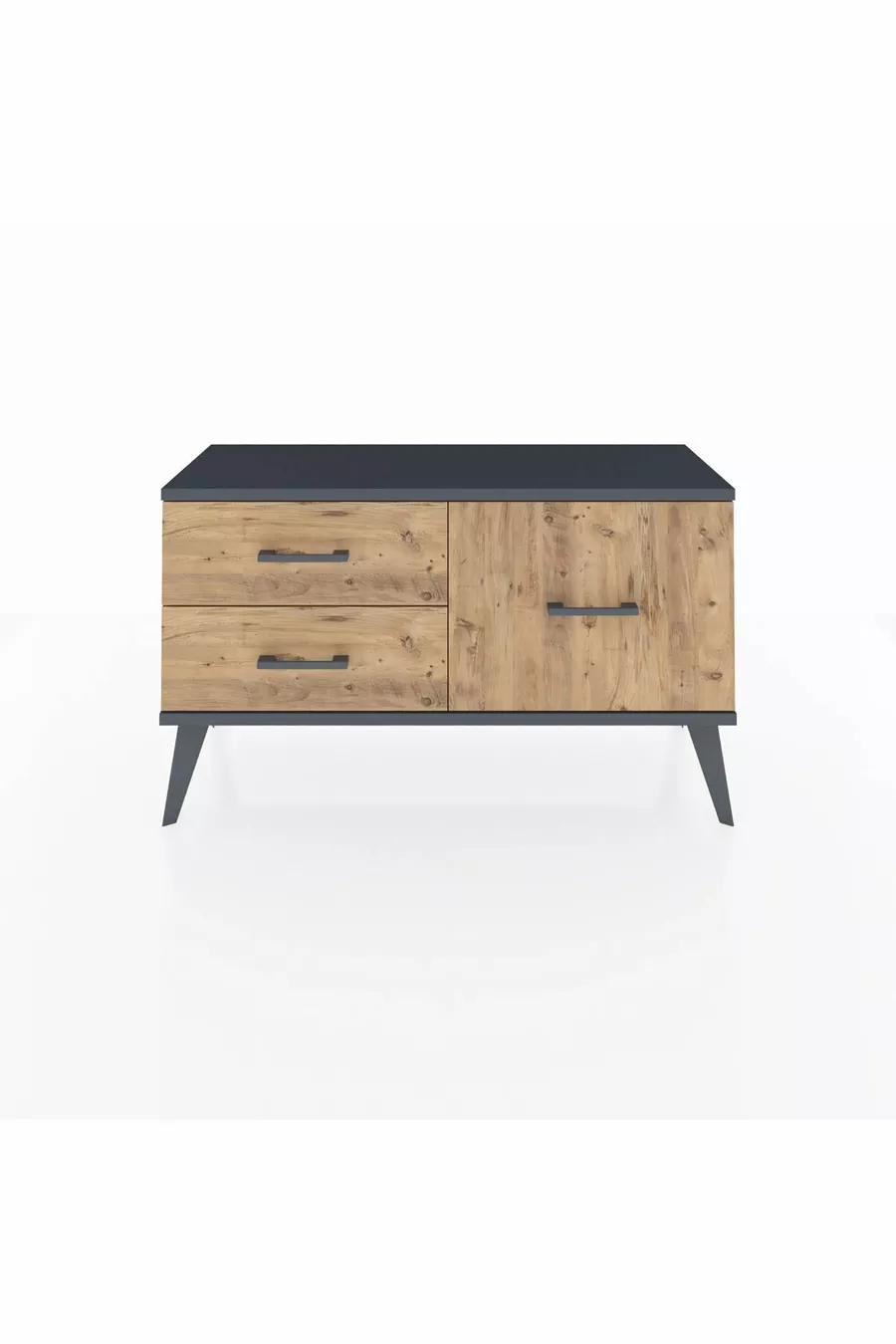 Commode Arges 3 étagères Pin-Anthracite/Pin