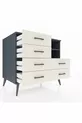 Commode Kronos 2 étagères 6 tiroirs Anthracite-Anthracite/Pierre de Lune