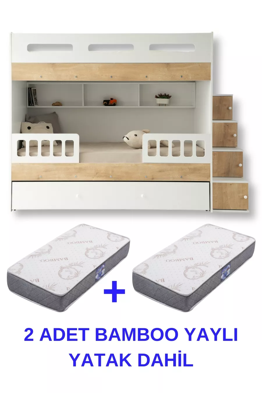 Berlin Ranza / Letto a castello in bambù con 2 molle incluso