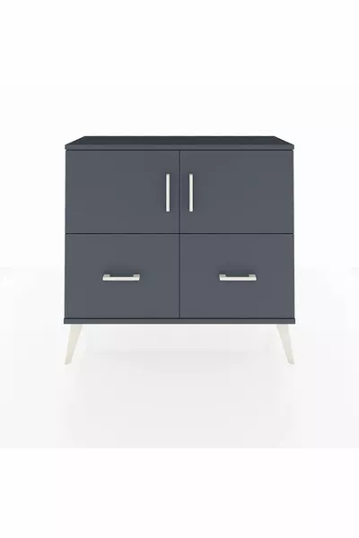 Arges Dresser with 2 Shelves, 2 Drawers, and 2 Doors, Anthracite-Anthracite