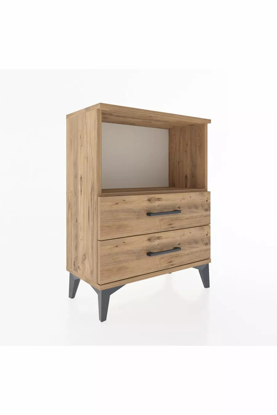Arges Commode Single Shelf 2 Drawers Pine-Pine