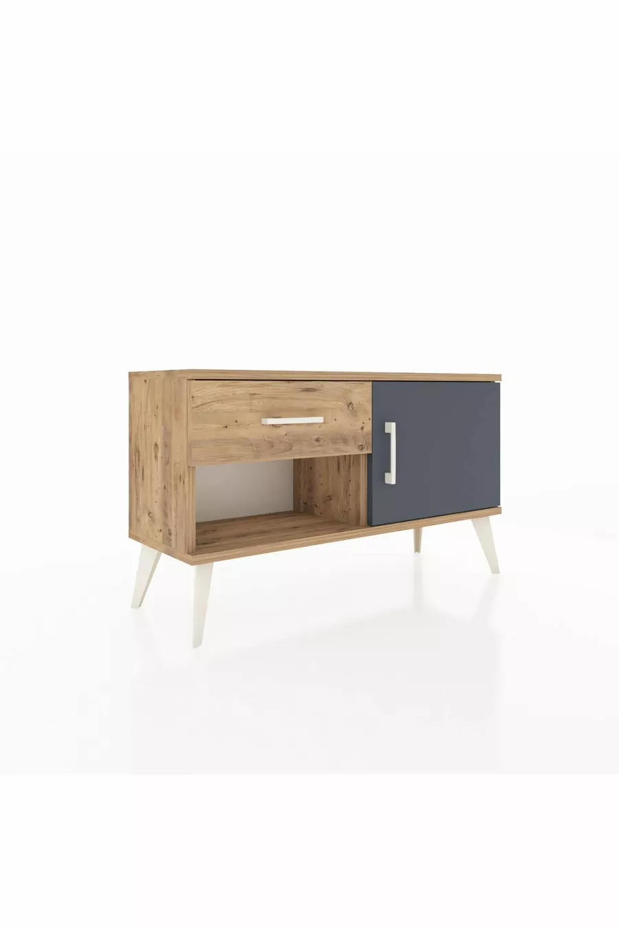 Arges Dressoir Met Eén Plank, Eén Lade En Eén Deur, Den/Merbau-Antraciet
