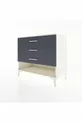 Commode Hyperion 3 tiroirs Pierre de lune-Anthracite