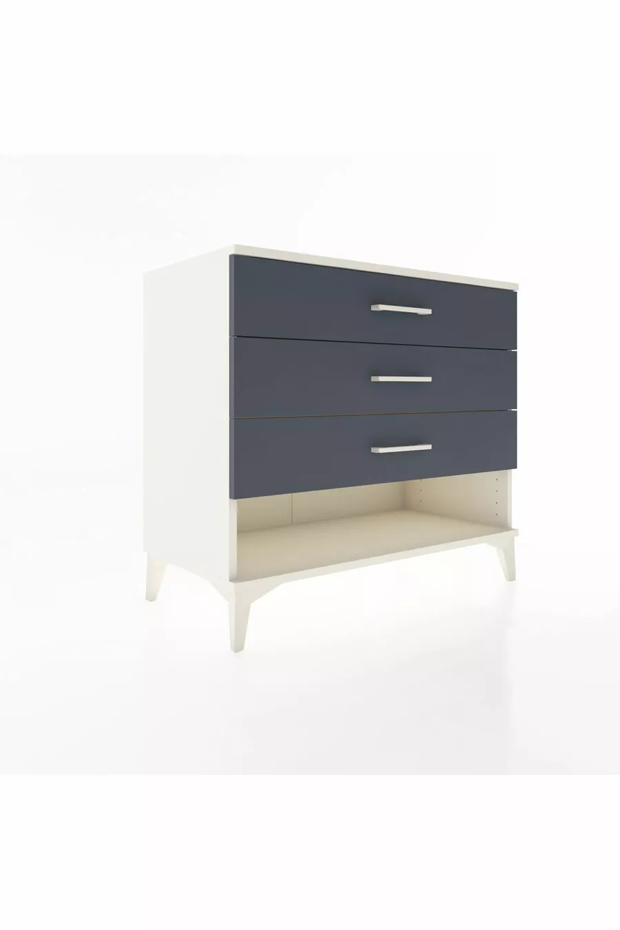Commode Hyperion 3 tiroirs Pierre de lune-Anthracite