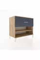 Commode Hyperion à une étagère et un tiroir, pin-anthracite
