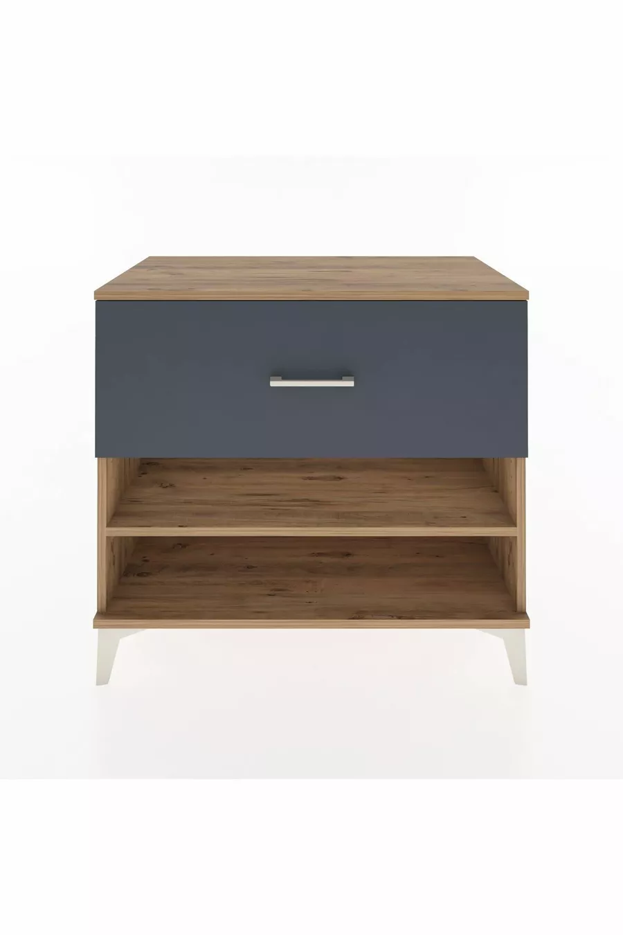 Commode Hyperion à une étagère et un tiroir, pin-anthracite