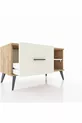 Commode Hyperion à une étagère et un tiroir, pin et marbre d'onyx