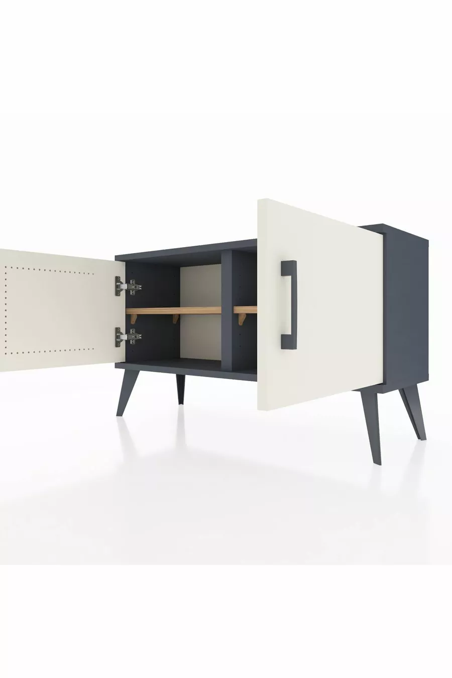 Arges Dresser with 2 Shelves and 2 Doors Anthracite-Ash/ Pine