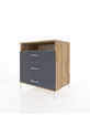 Commode Kronos à une étagère et trois tiroirs en pin-anthracite