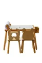 Wood & Joy Table d'activité sensorielle en bois pour enfants avec 2 chaises (avec rouleau de papier offert)