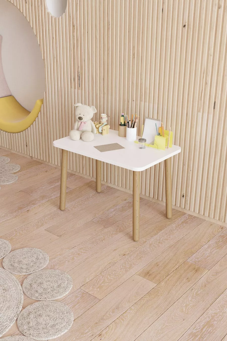 Write-Erase Surface Kids Table - Activity Table - Children's Study Desk Set with 1 Chair