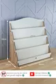 Bibliothèque en bois pour chambre d'enfant Lucky Montessori à 4 étagères
