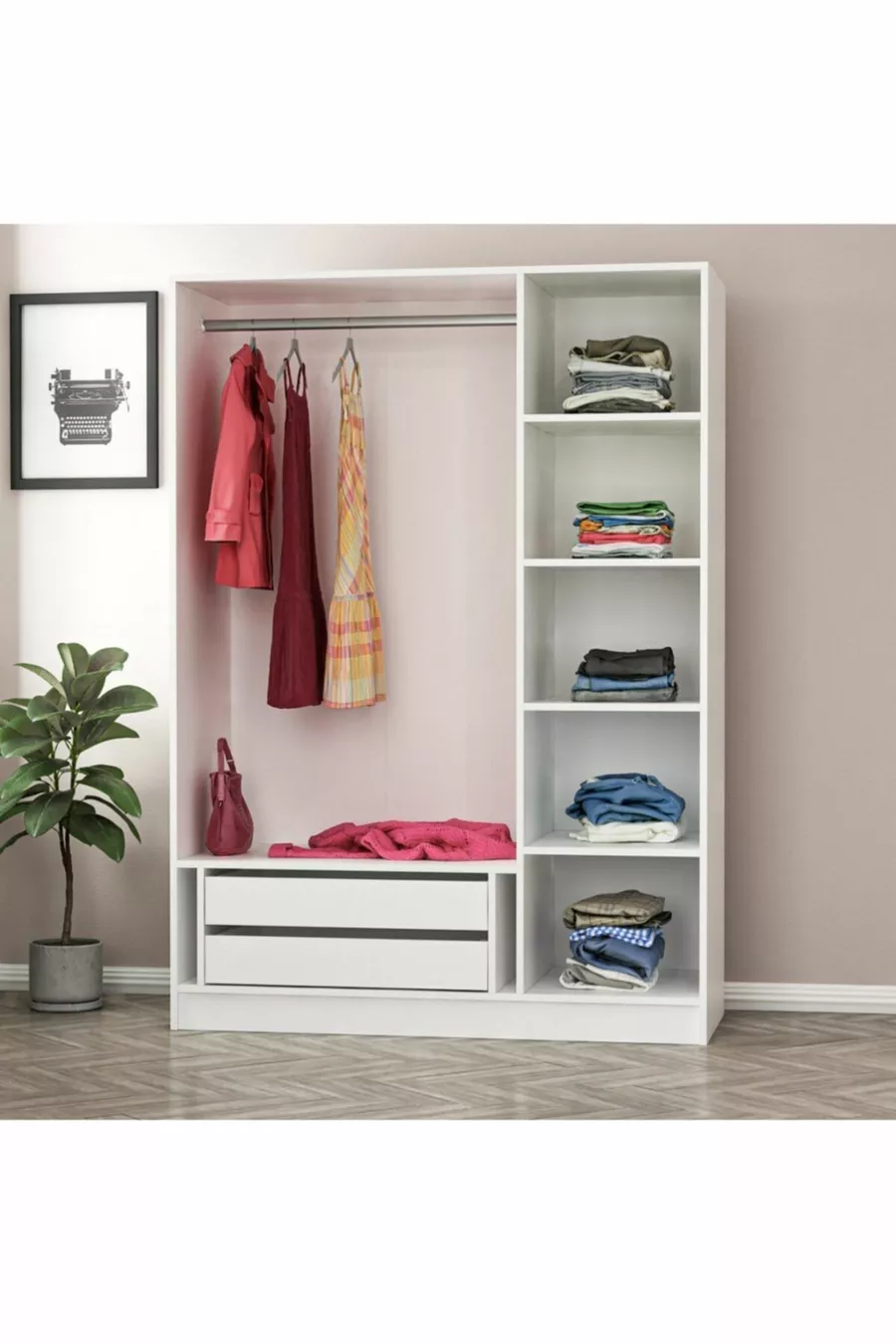 Armoire de rangement  cm Kale  L - Blanc