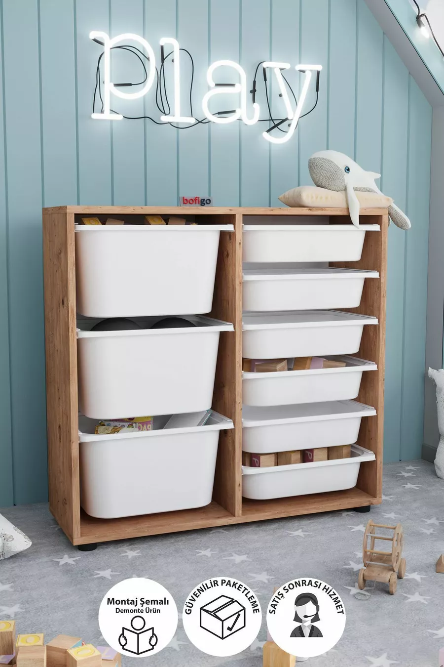 9 Mand Kast Multifunctionele Kast Speelgoedkast Çağla Çam