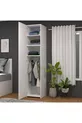 Retro-4 Wardrobe with 3 Shelves, 1 Door, and Straps, White