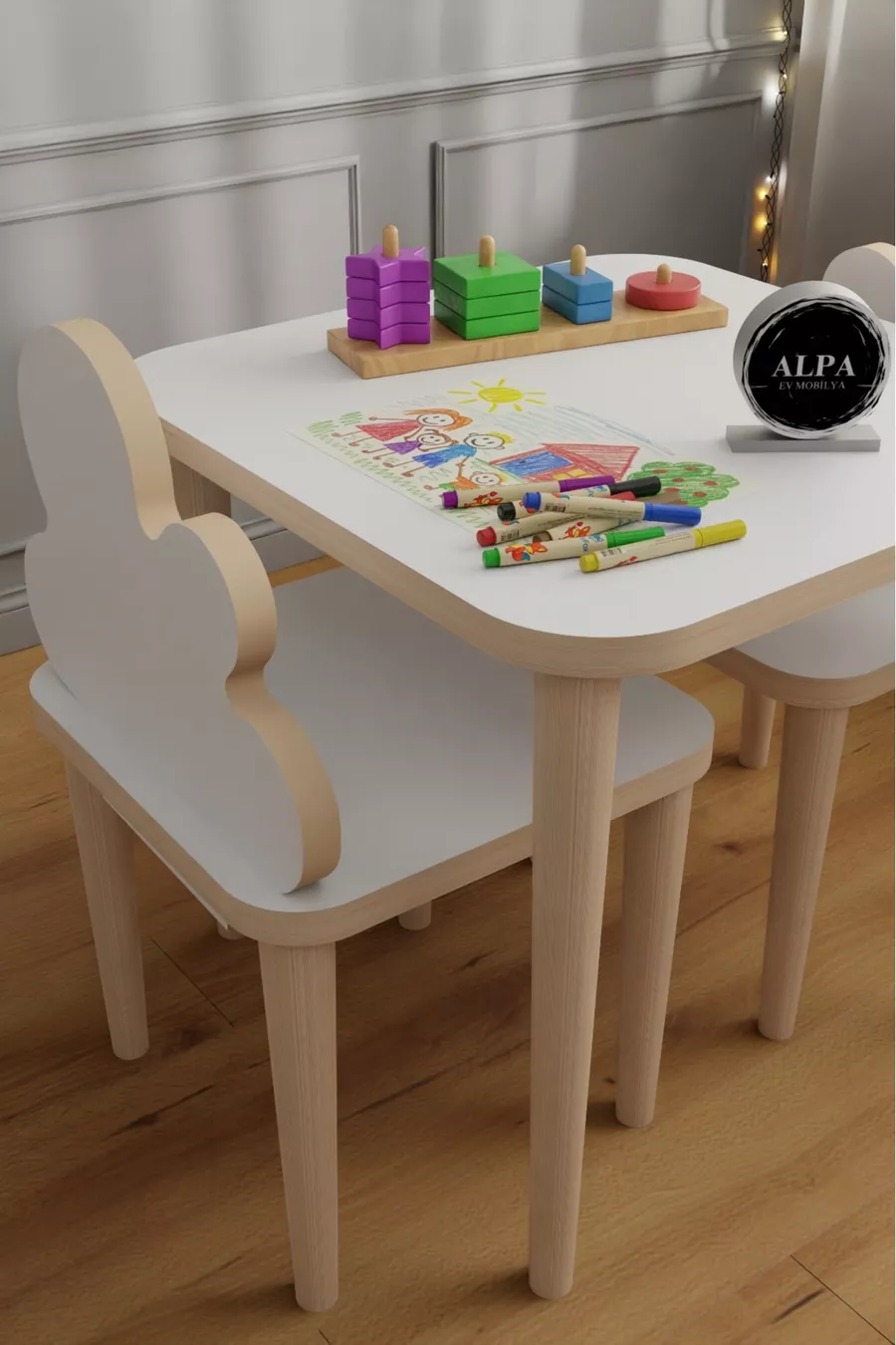 Ensemble table et chaises pour enfants de 2 à 5 ans - Table de jeu et d'activités avec surface effaçable