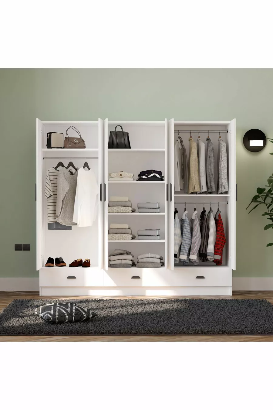 İnci 6 Dek 3 Lade Mega Kledingkast