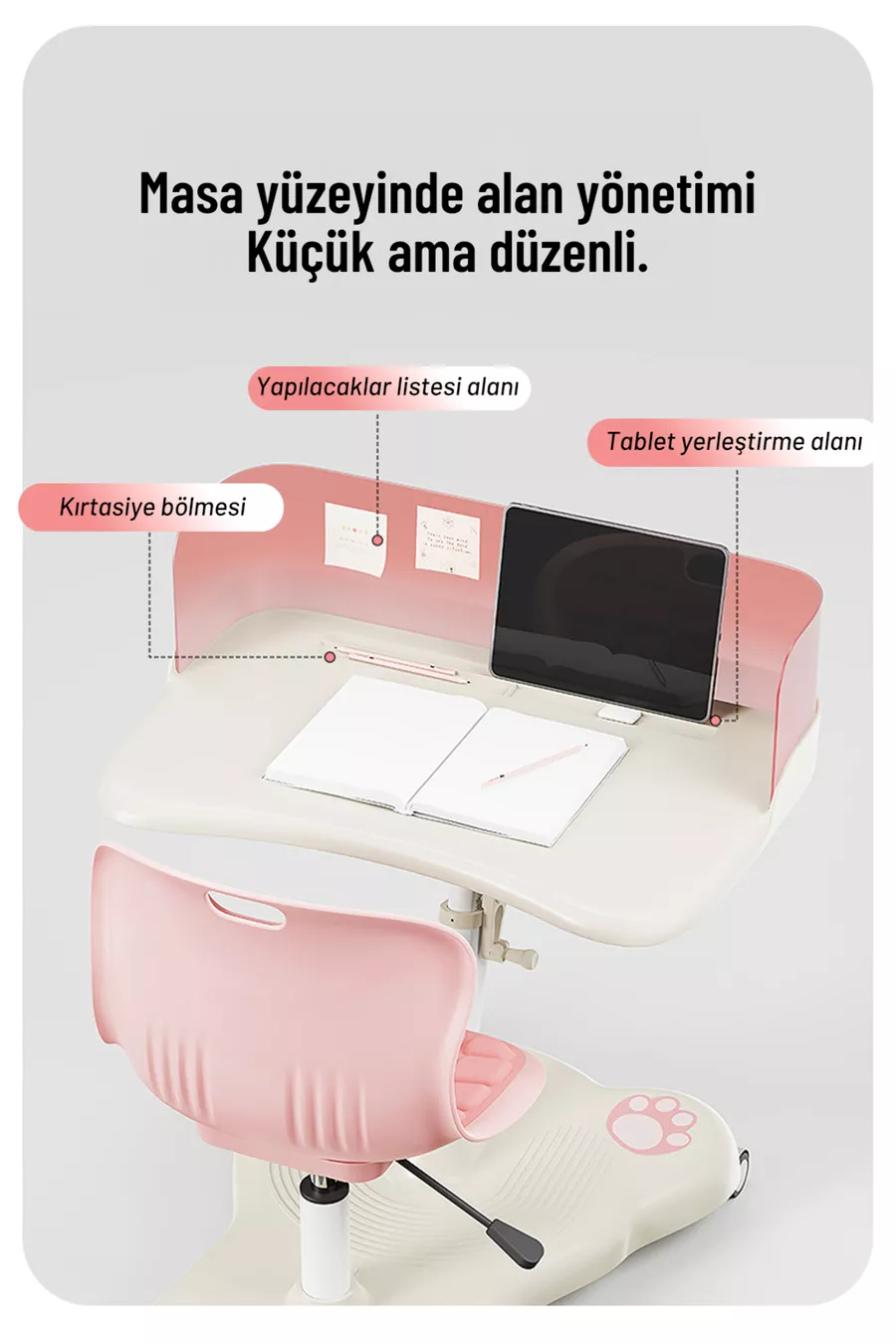 Plus Mobil Çalışma masası Pembe