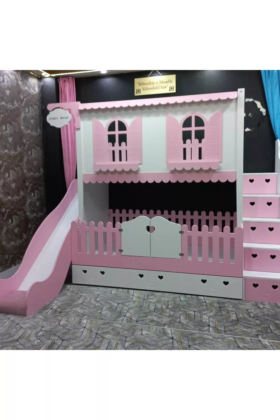 Lit superposé pour enfants avec tiroir à glissière Alaçatı