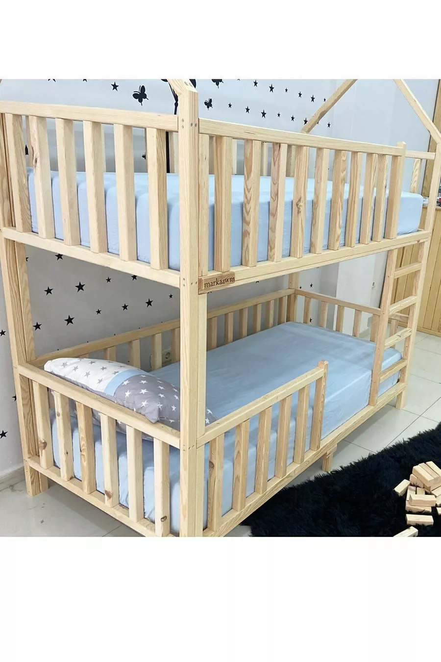 Markaawm Houten Montessori Stapelbed met Dak