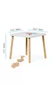 Table d'activité pour enfants Safir Chêne Blanc avec 2 chaises