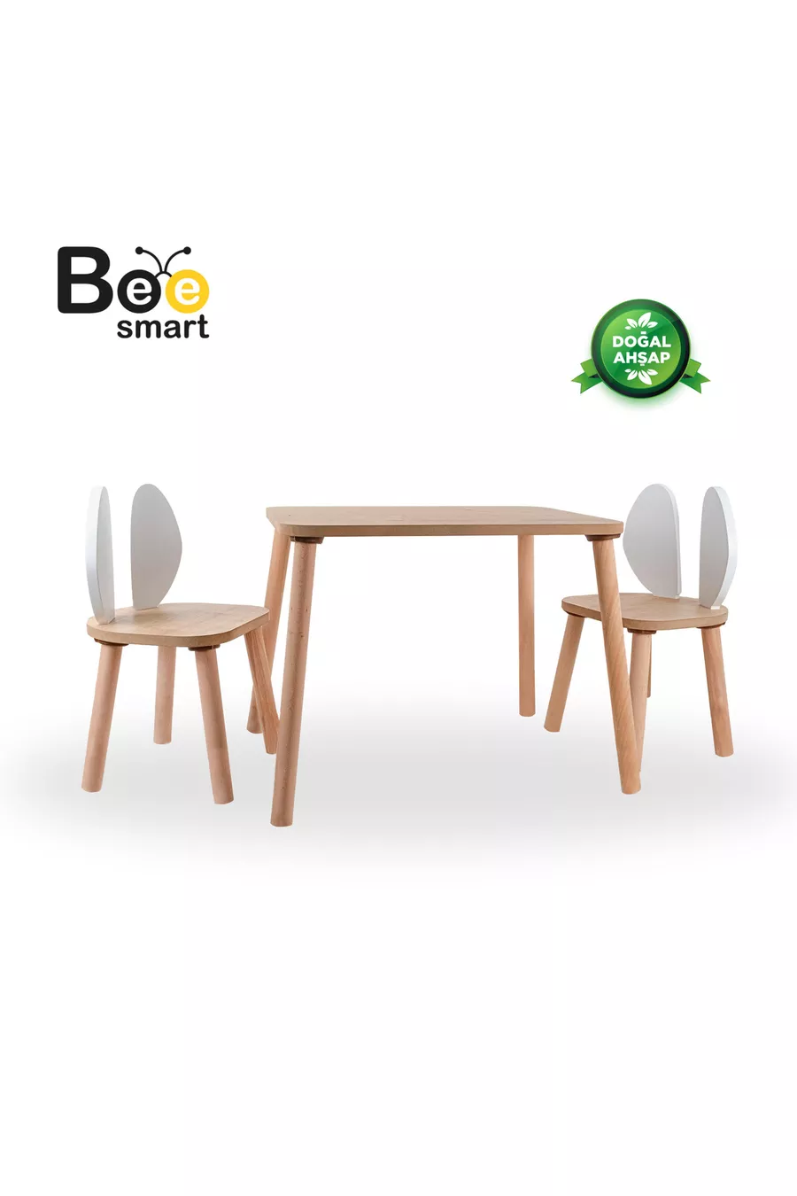 Table d'activité pour enfants Safir Chêne Blanc avec 2 chaises