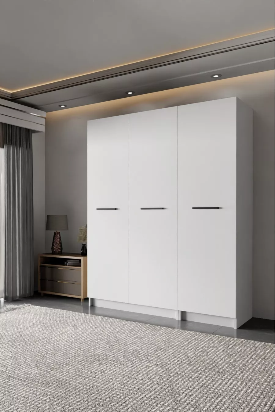 - LADİK - WEIßER 3-TÜRIGER SCHRANK  CM