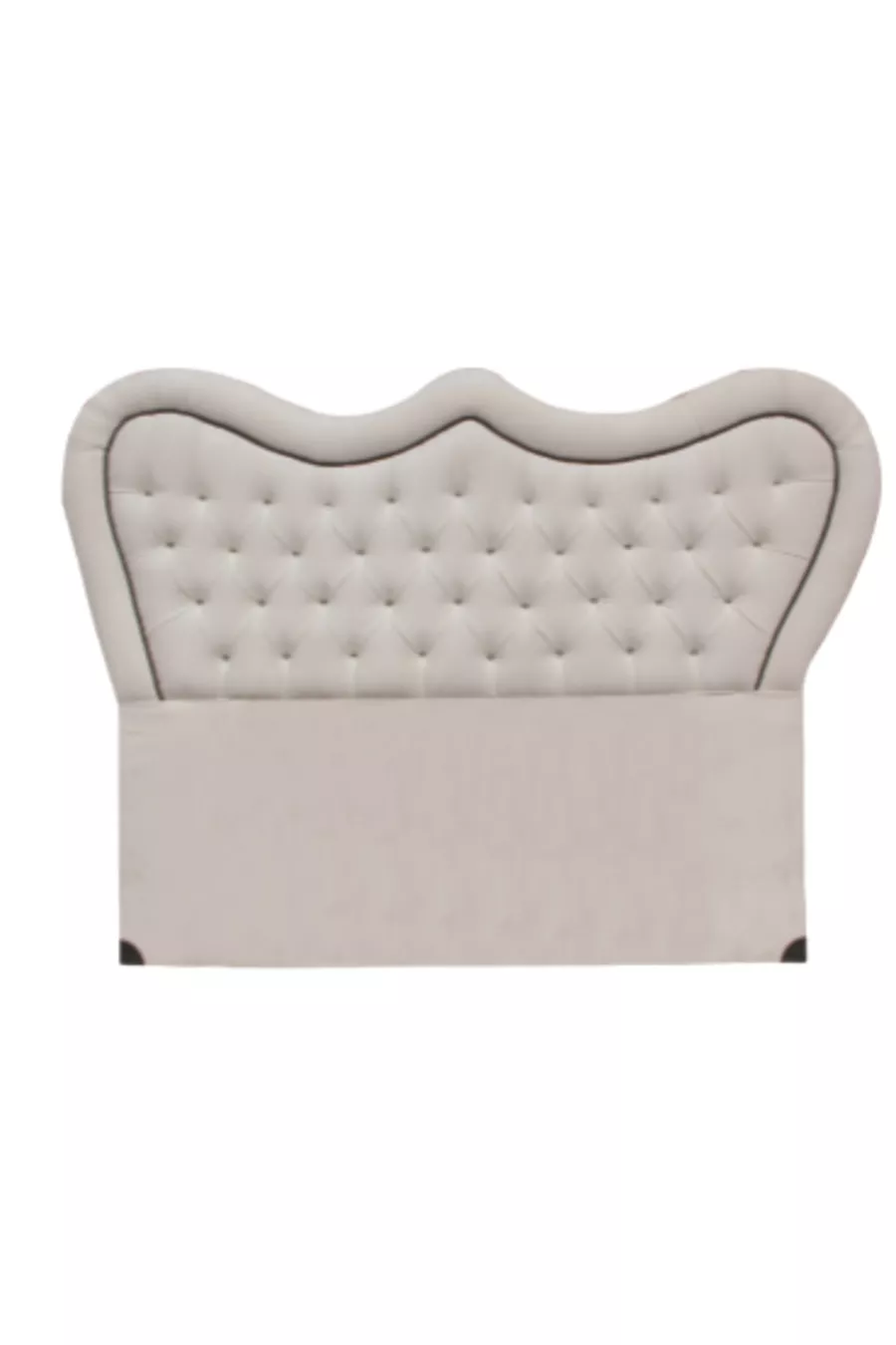 Tête de lit Alc Zümra Lit double en duvet de poulain crème capitonné