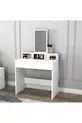 Luna White Modern Design Vanity Table with Drawer and Mirror - Luna