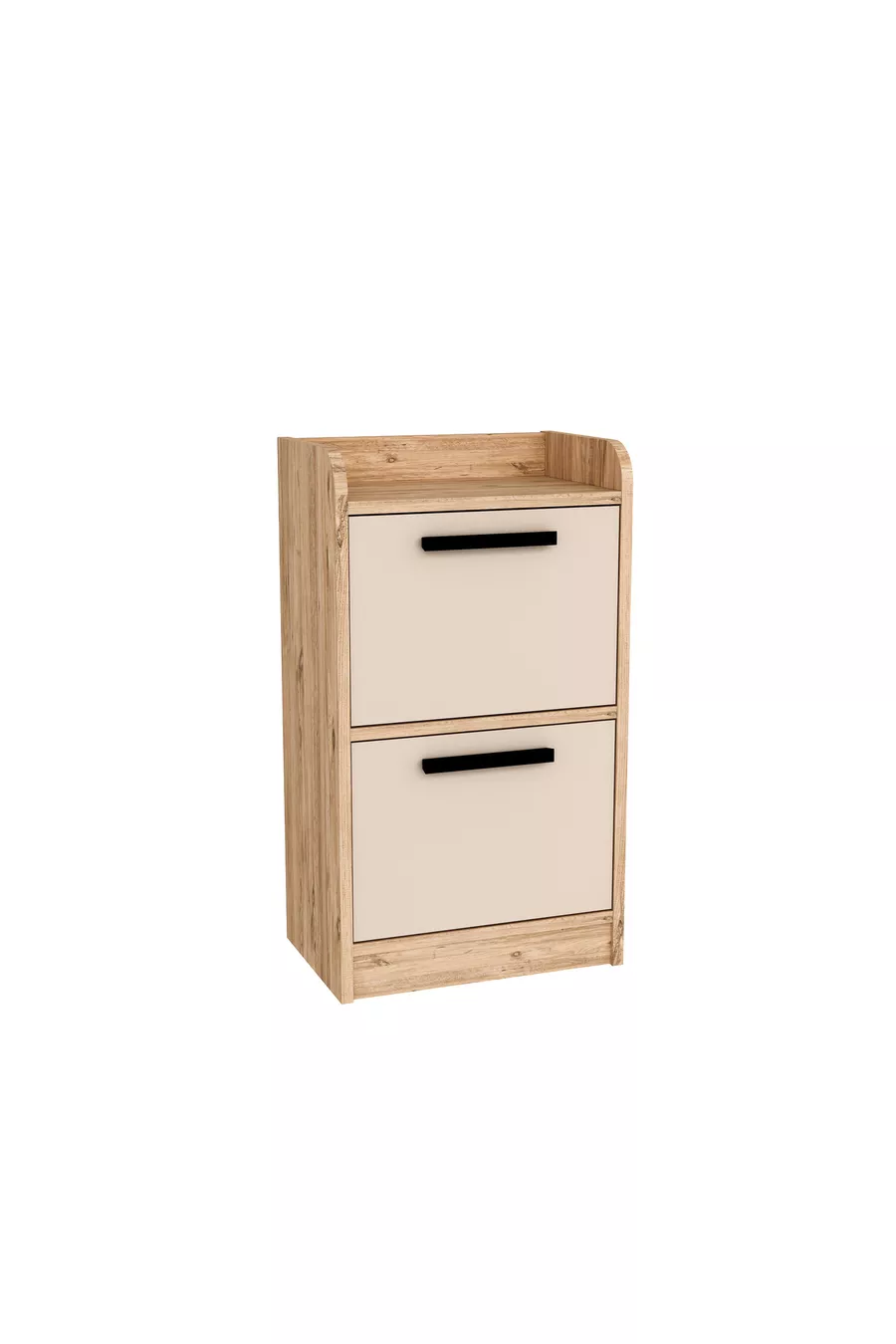 Table de chevet moderne pour chambre d'adolescent à 2 tiroirs Luses, pin de l'Atlantique beige - Luses