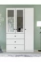 Gm  Ece Lux 3 Türen 3 Schubladen Kleiderschrank mit Spiegel und Griffknöpfen