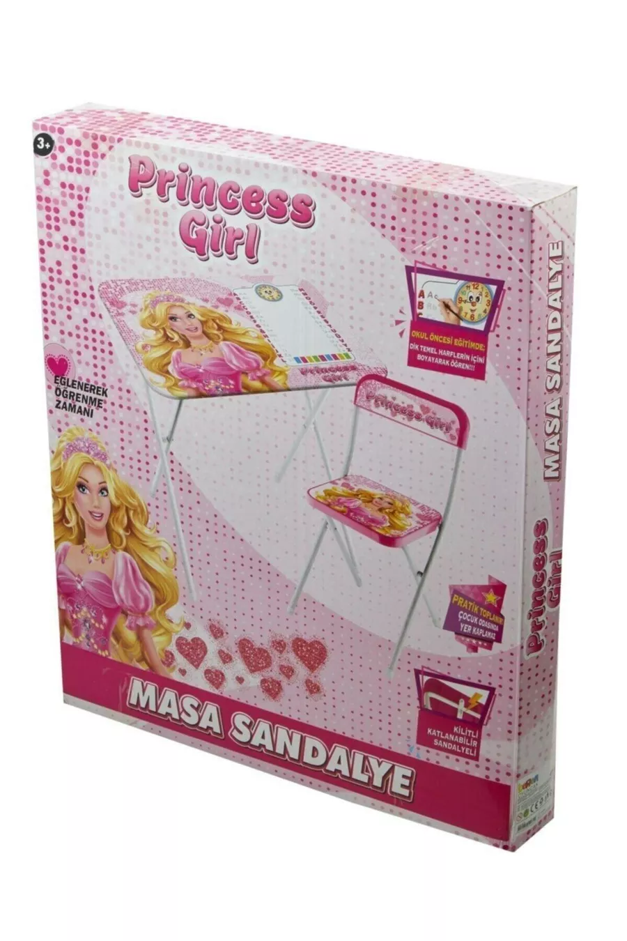 Princess Desk, Play Activity Table, Pink Table and Chair Set for Girls