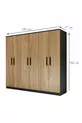Gm  Armoire préférée 6 portes sans miroir Sonomo - Poignées noir gris anthracite