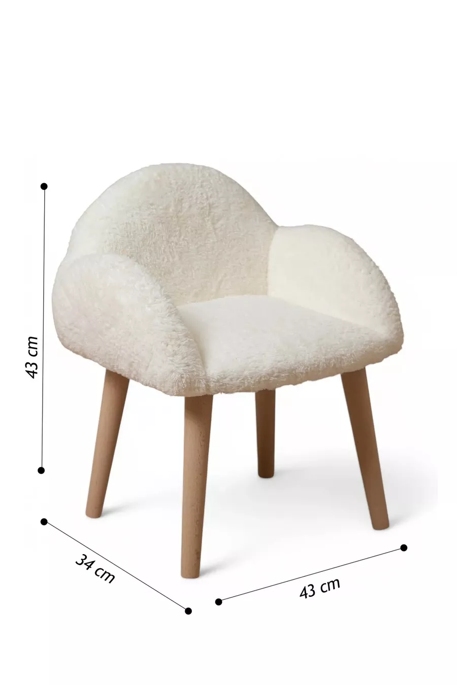 Ensemble de table pour enfants en bois avec pouf et fauteuil