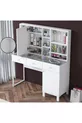 Rani Schminktisch mit Spiegeltür und Schublade, Schmuck-Organizer mit Haken, Weiß